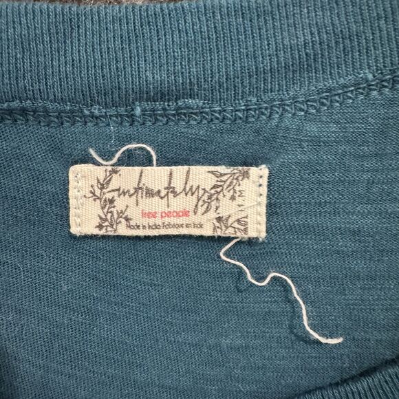 Free People Jerry Lounge Dress Women's Medium Teal Blue Graphic Oversized - Picture 3 of 8